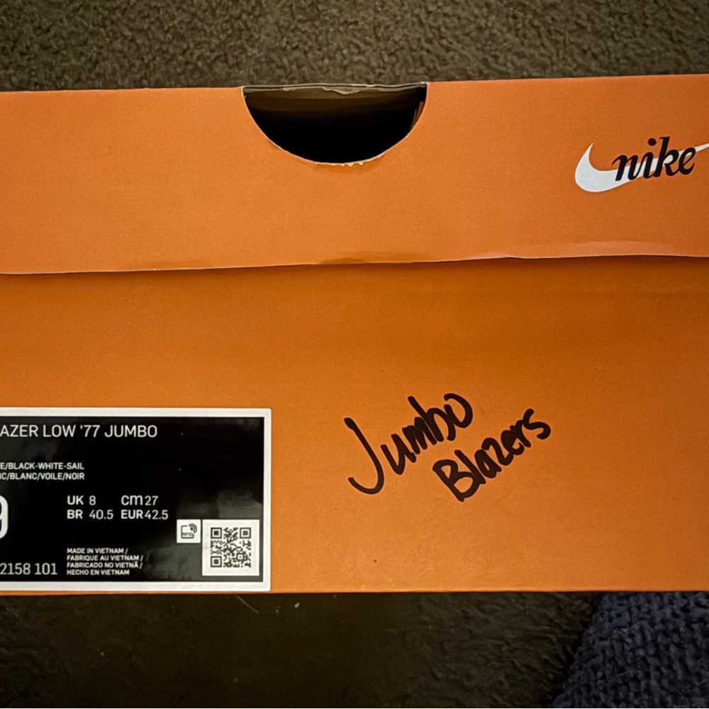 Nike Blazer Low '77 Jumbo in Orange Box
